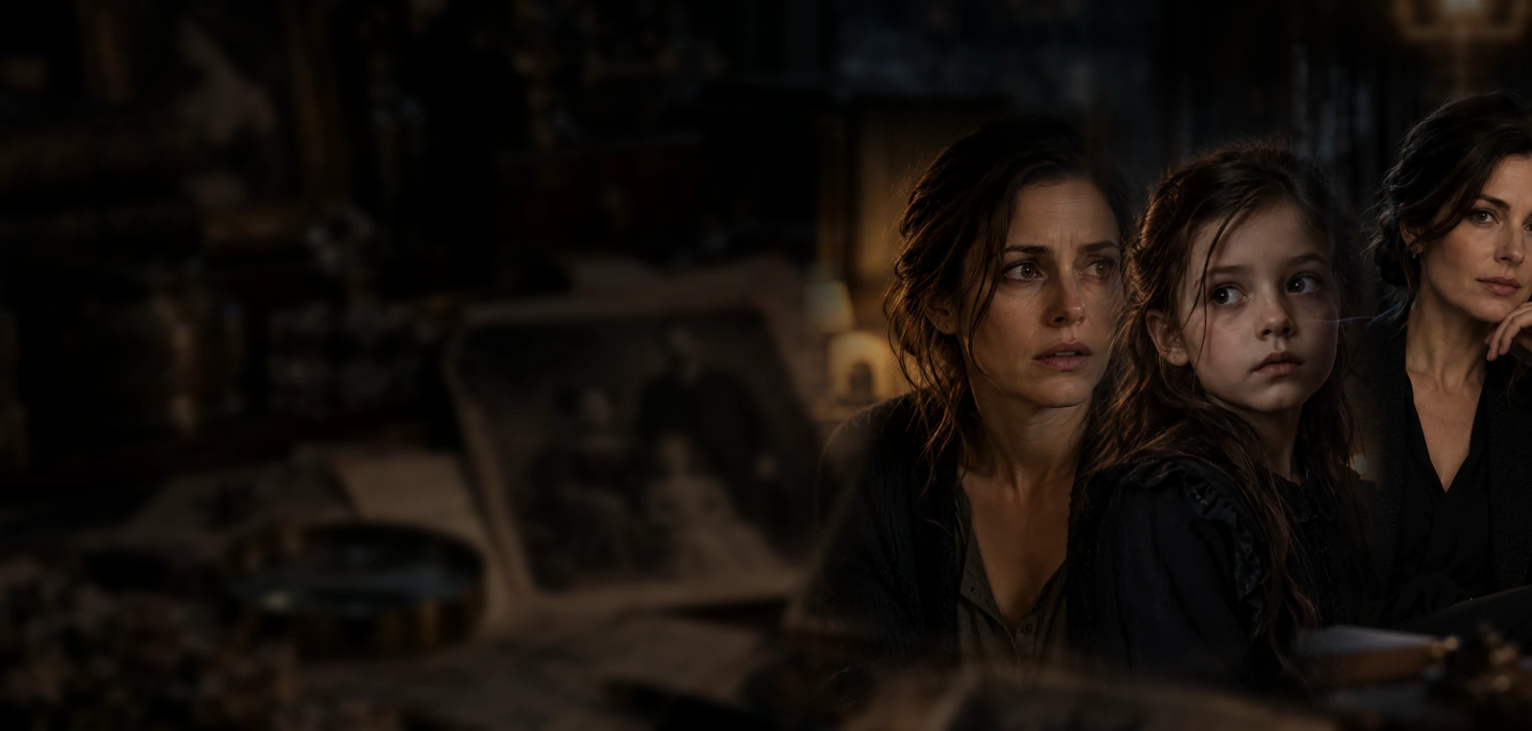 Cinematic portrait of Elianor Vale, Mara Ellaby and Claire Ellaby in the Blackmere world