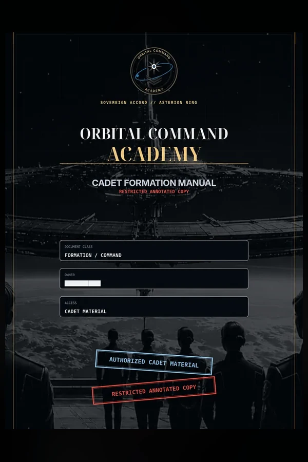 Orbital Command Academy Cadet Formation Manual