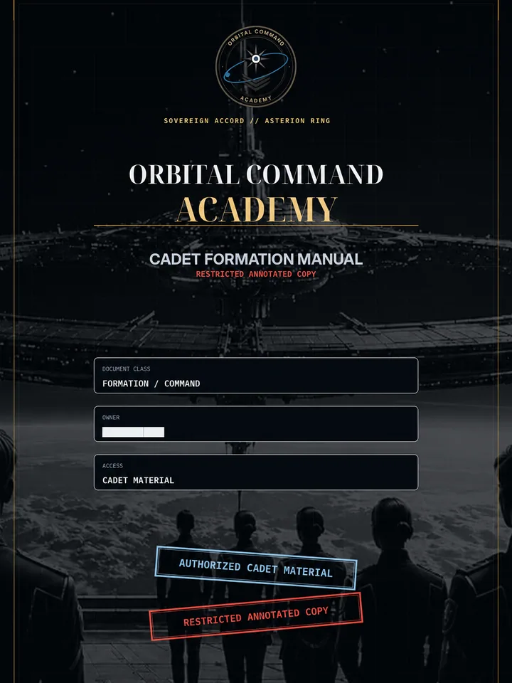 Orbital Command Academy Cadet Formation Manual