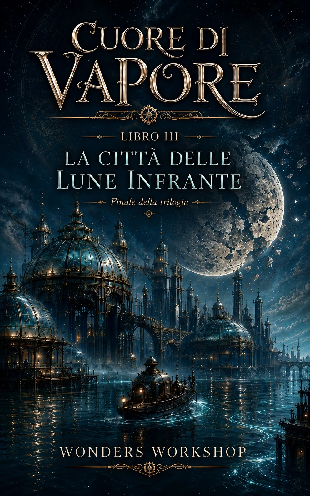 Copertina del libro Cuore di vapore: La città delle lune infrante
