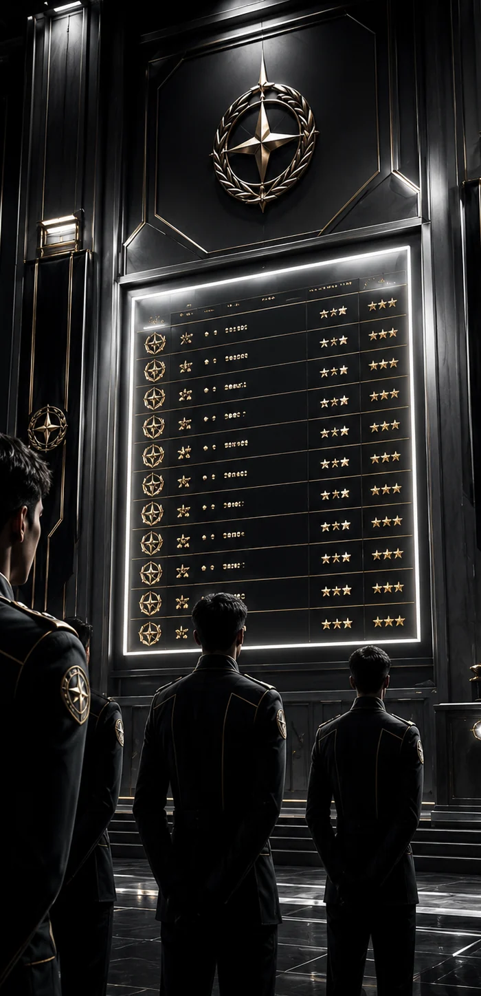 Cadets studying the Academy ranking board