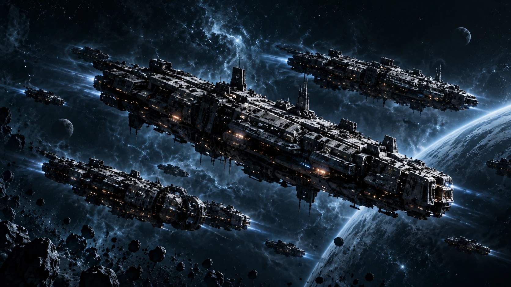 Multiple returned ships in coordinated formation