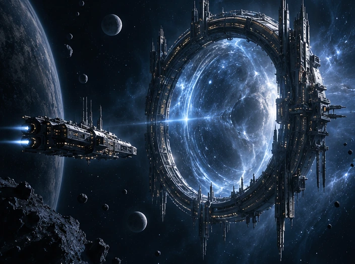 Cold artificial Fold Gate beyond dark space