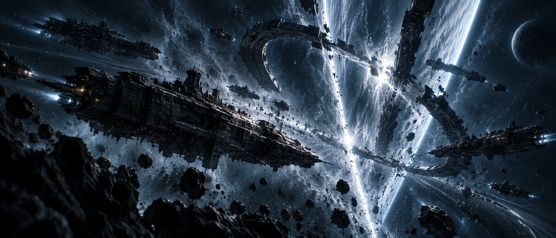 Distant fleet crossing an impossible stellar anomaly