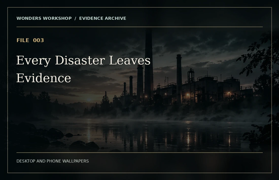 Dark landscape preview for the Evidence Archive wallpaper collection